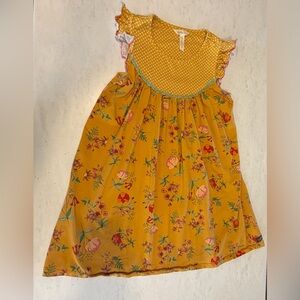 Matilda Jane Mustard Yellow Floral & Polka Dot Sleeveless Dress